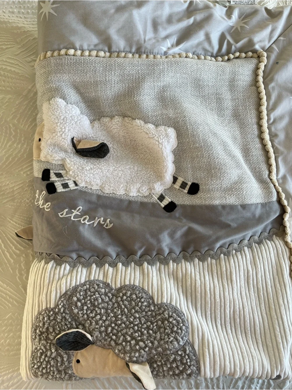 Lambs & Ivy Gray Sheep Nursery Comforter Neutral Baby Bedding